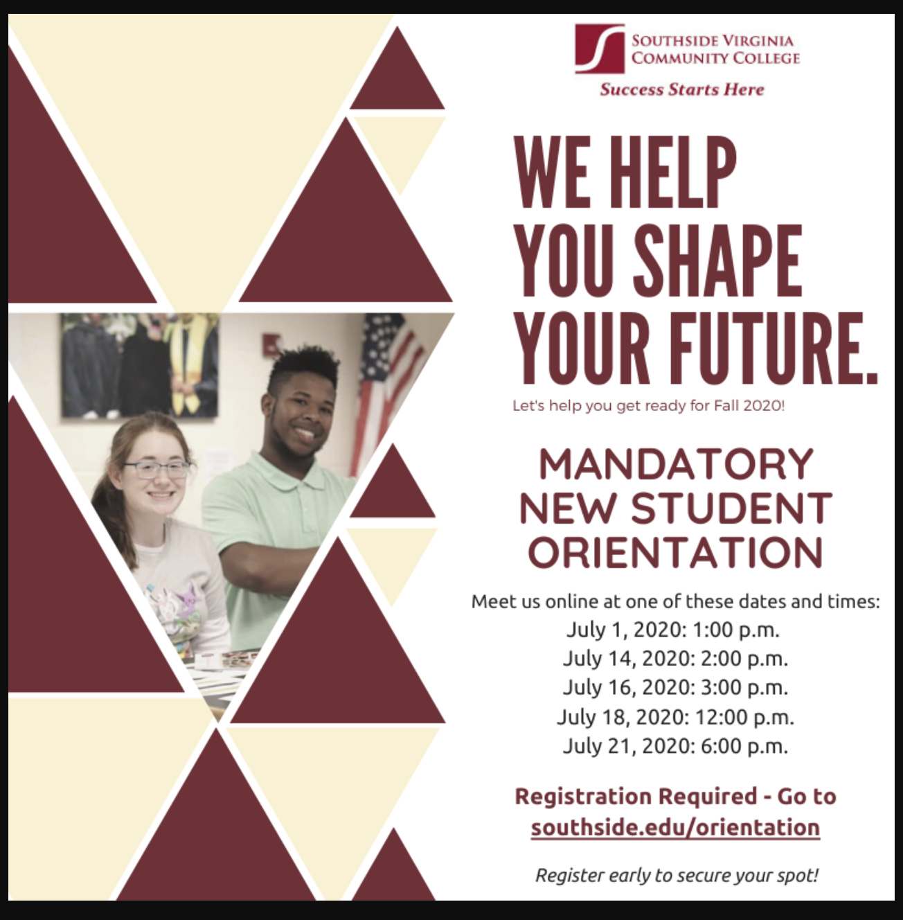 Register for New Student Orientation Southside Virginia Community College